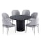 Manhattan Comfort Round Dining Set of 7, 59.05 in L, American Solid Ash Wood, Black 6-DT05DC052-GY - alternate 7